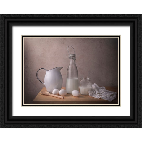 Omelet? Black Ornate Wood Framed Art Print with Double Matting by Perfoncio, Margareth