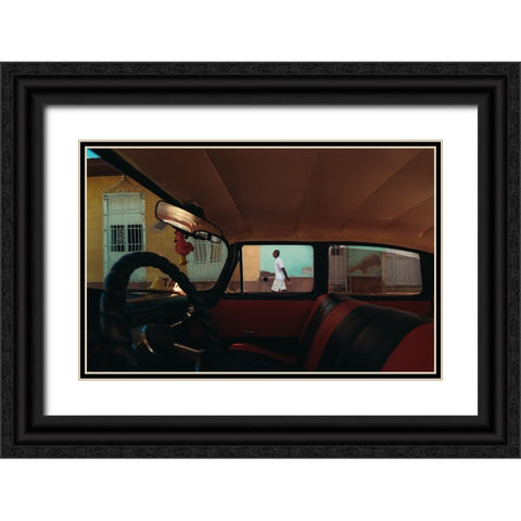 Window Black Ornate Wood Framed Art Print with Double Matting by Al-Nasser, Nasser