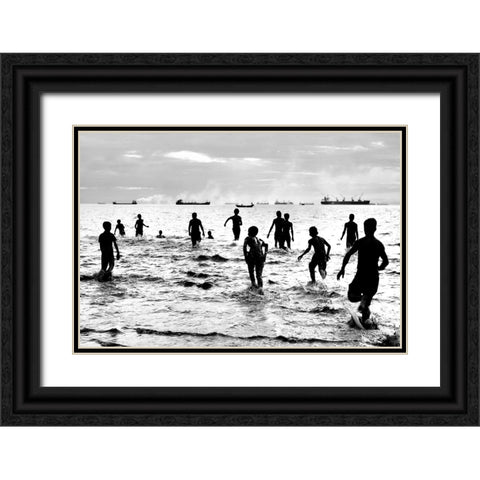 Happiness Black Ornate Wood Framed Art Print with Double Matting by Sirajakramkayes
