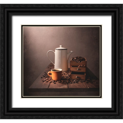 Aroma Black Ornate Wood Framed Art Print with Double Matting by Perfoncio, Margareth