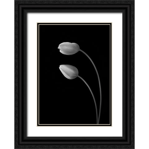 Flowers Love Black Ornate Wood Framed Art Print with Double Matting by Xu, Tony