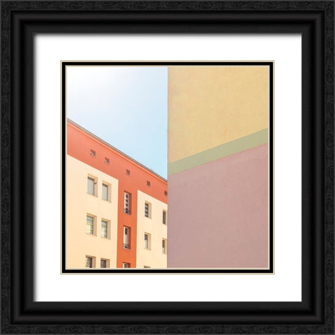 Houses Black Ornate Wood Framed Art Print with Double Matting by Schulz-Dostal, Michael