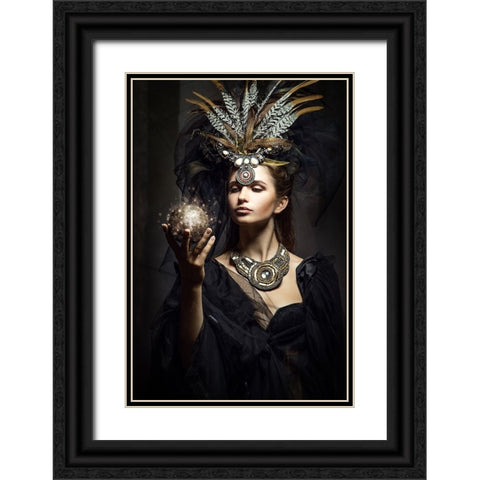 The Sorceress Black Ornate Wood Framed Art Print with Double Matting by Siegart