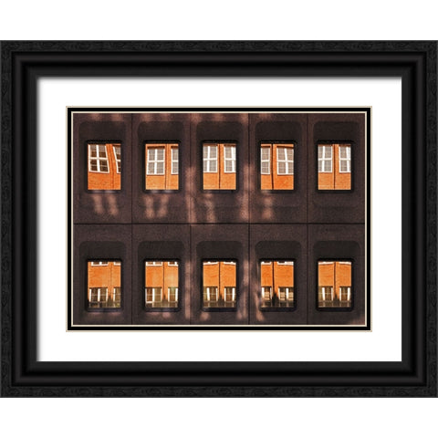 Golden Reflections Black Ornate Wood Framed Art Print with Double Matting by Hawerkamp, Hans-Wolfgang