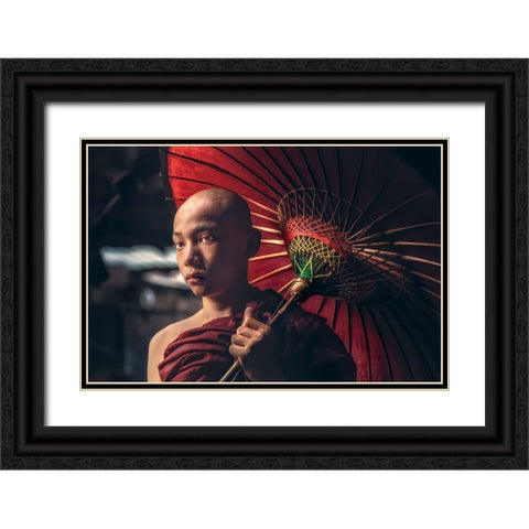 Light Of Innocence Black Ornate Wood Framed Art Print with Double Matting by Rivera, Roberto