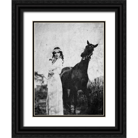Napelu Black Ornate Wood Framed Art Print with Double Matting by Abe, Abr