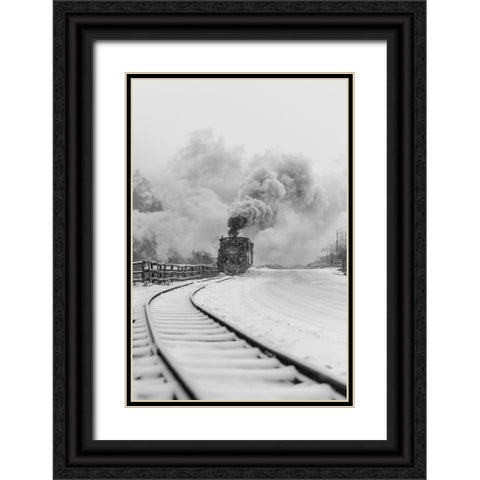 Mocanita Hutulca Black Ornate Wood Framed Art Print with Double Matting by Sveduneac, Marina