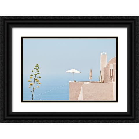Where The Sea Meets The Sky Black Ornate Wood Framed Art Print with Double Matting by Wride, Linda