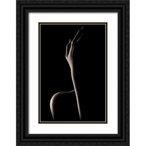 Bodyscape: You CanT See My Face Black Ornate Wood Framed Art Print with Double Matting by Sungkono, Heru