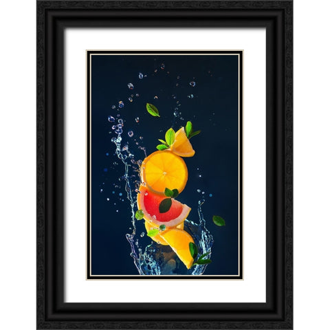 Summer Drinks Black Ornate Wood Framed Art Print with Double Matting by Belenko, Dina