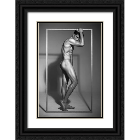 Male15 Black Ornate Wood Framed Art Print with Double Matting by QYun