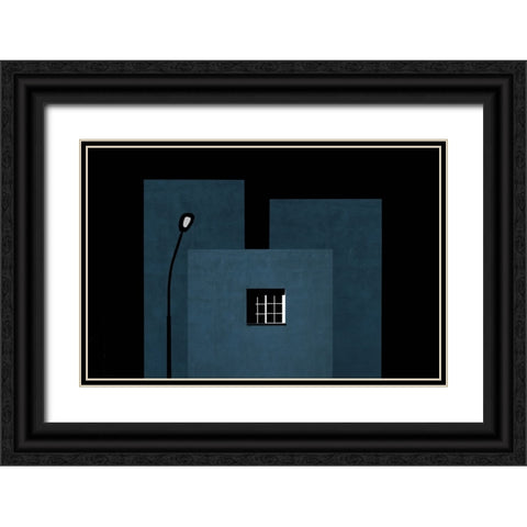 Composition With Window And Street Lamp Black Ornate Wood Framed Art Print with Double Matting by Schuster, Inge