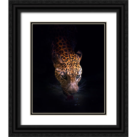 Drinking Black Ornate Wood Framed Art Print with Double Matting by Bunjamin (Abe), Antonyus