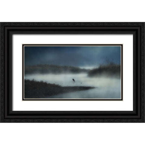 In The River Fog Black Ornate Wood Framed Art Print with Double Matting by Yamashita, Takafumi