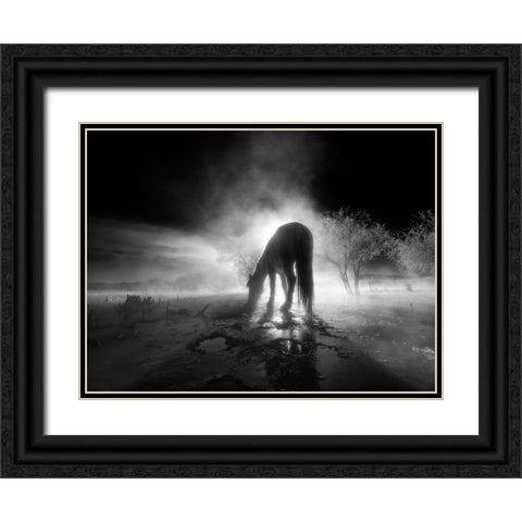 The winter Black Ornate Wood Framed Art Print with Double Matting by Z, Bingo