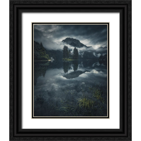 Bliss Black Ornate Wood Framed Art Print with Double Matting by De Franzoni, Thomas