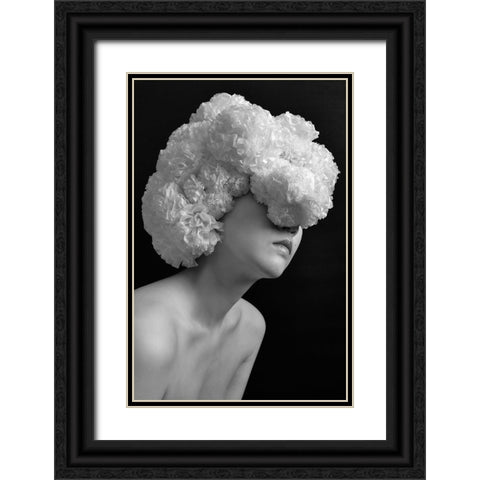 Paperflower Black Ornate Wood Framed Art Print with Double Matting by Nogi, Kuchiko