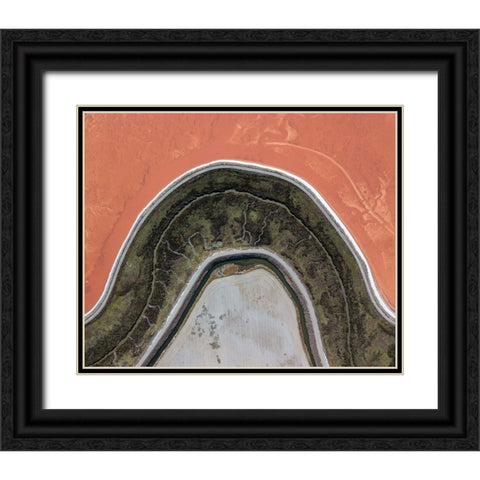 Topographic Projection Black Ornate Wood Framed Art Print with Double Matting by Eliash, Tomer