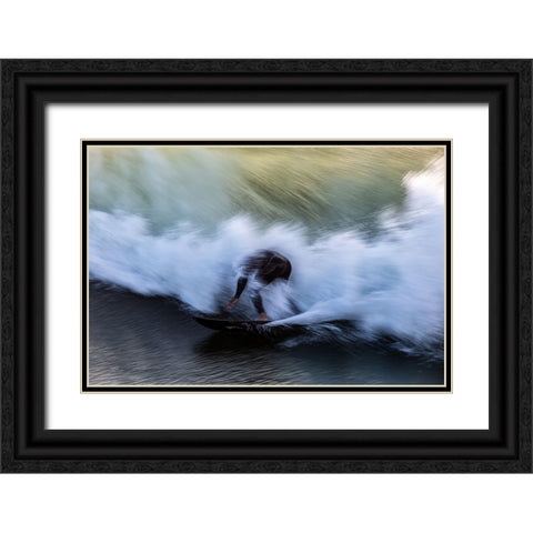 In The Wave Black Ornate Wood Framed Art Print with Double Matting by Della Latta, Massimo
