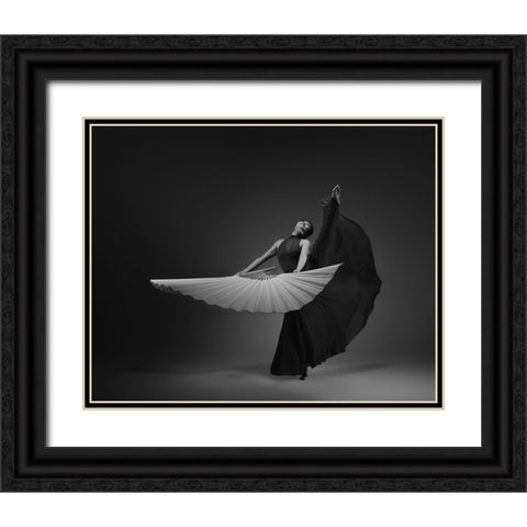 The Fan Black Ornate Wood Framed Art Print with Double Matting by Li, Rob