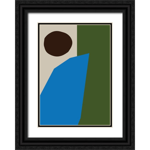 Color Blocks 04 Black Ornate Wood Framed Art Print with Double Matting by 1x Studio