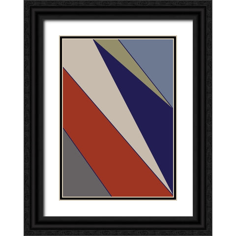 Color Blocks 05 Black Ornate Wood Framed Art Print with Double Matting by 1x Studio