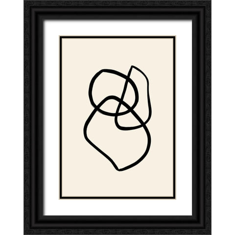 Shape 01 Black Ornate Wood Framed Art Print with Double Matting by 1x Studio