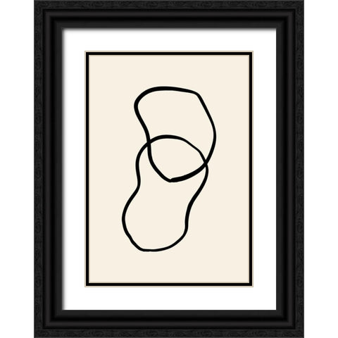 Shape 02 Black Ornate Wood Framed Art Print with Double Matting by 1x Studio