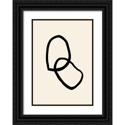 Shape 03 Black Ornate Wood Framed Art Print with Double Matting by 1x Studio