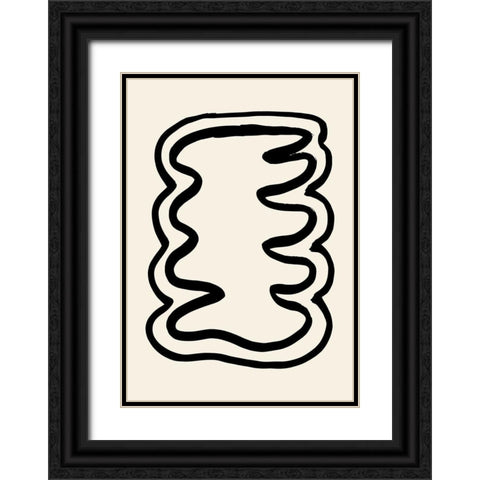 Shape 06 Black Ornate Wood Framed Art Print with Double Matting by 1x Studio