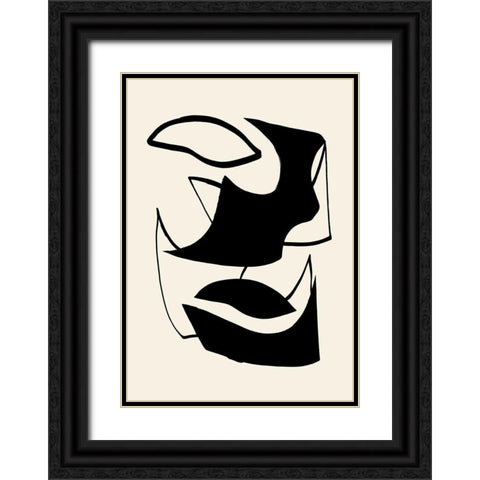 Shape 07 Black Ornate Wood Framed Art Print with Double Matting by 1x Studio