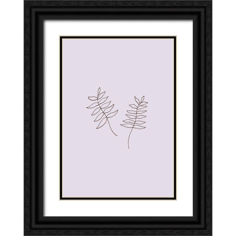 Two Twigs Black Ornate Wood Framed Art Print with Double Matting by 1x Studio