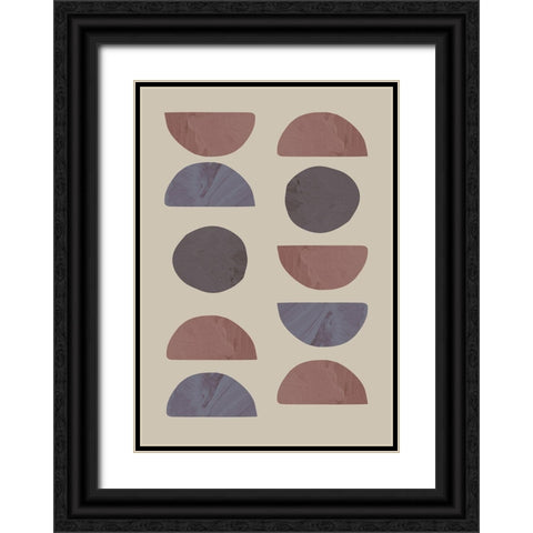 Collage 04 Sand Black Ornate Wood Framed Art Print with Double Matting by 1x Studio