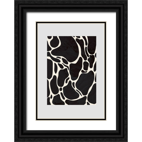 Giraffe Grey Black Ornate Wood Framed Art Print with Double Matting by 1x Studio