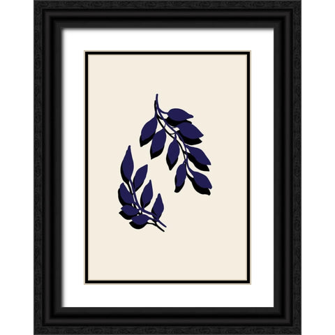 Blue Twigs Black Ornate Wood Framed Art Print with Double Matting by 1x Studio