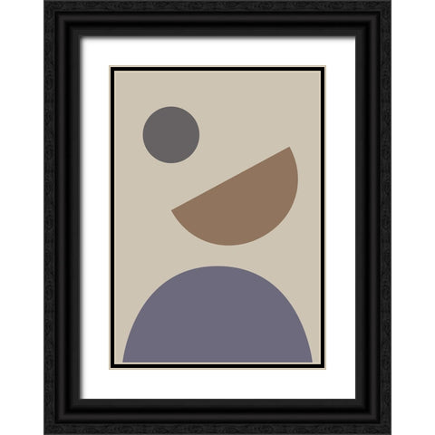 Geometrical Shapes Black Ornate Wood Framed Art Print with Double Matting by 1x Studio