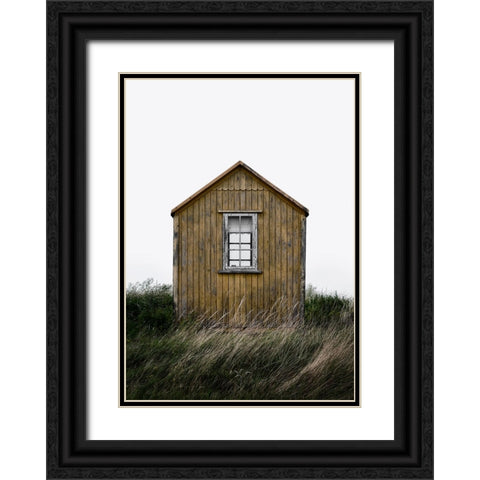 Beach Hut Black Ornate Wood Framed Art Print with Double Matting by Gronkjar, Lotte