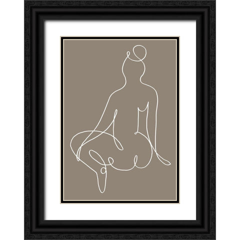 Sitting Down 02 Black Ornate Wood Framed Art Print with Double Matting by 1x Studio II