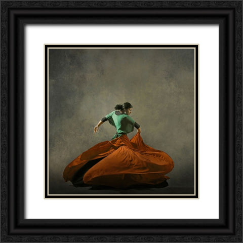 The Girl A Dance Black Ornate Wood Framed Art Print with Double Matting by Hasheminasab, Moein
