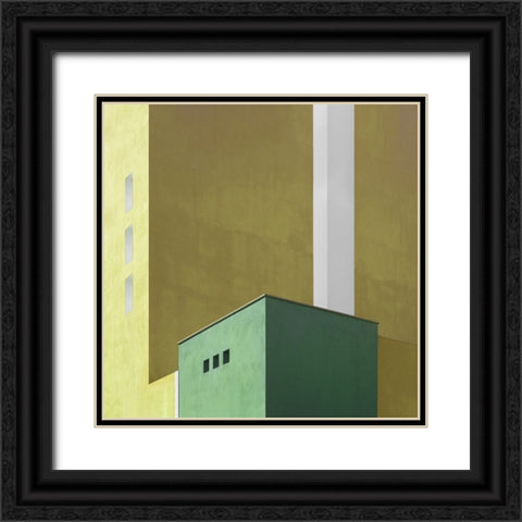 Yellow And Green Black Ornate Wood Framed Art Print with Double Matting by Schuster, Inge