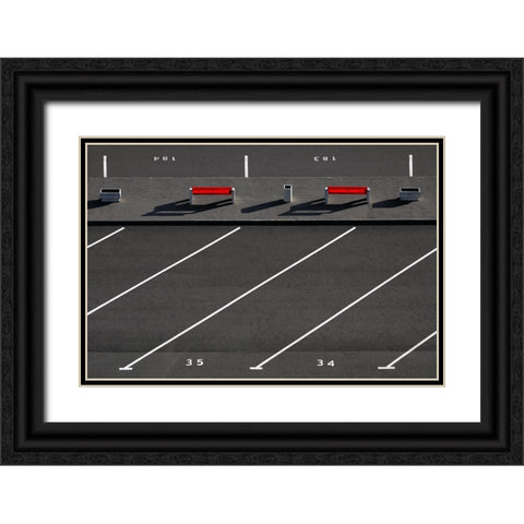 Parking Bays Black Ornate Wood Framed Art Print with Double Matting by Hawerkamp, Hans-Wolfgang