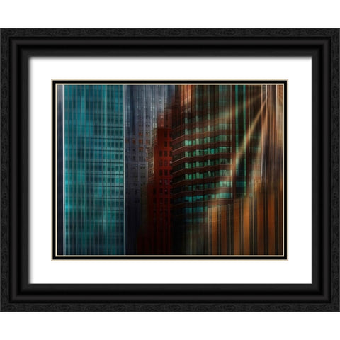 Manhattan way Black Ornate Wood Framed Art Print with Double Matting by Labagnara, Roxana