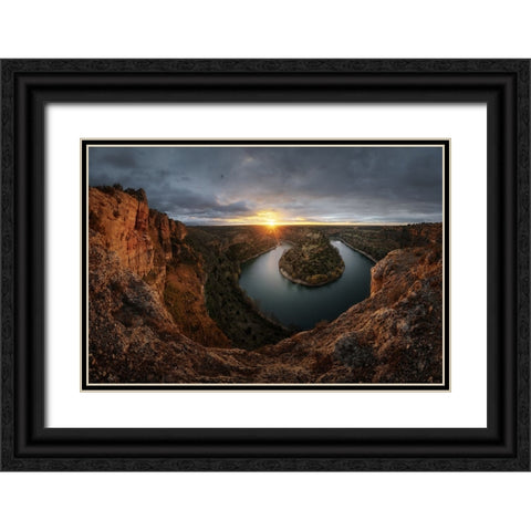Hoces Del Durata Black Ornate Wood Framed Art Print with Double Matting by Enjuto Garcia, Javier