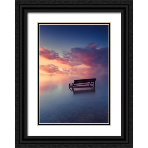 Samotna Black Ornate Wood Framed Art Print with Double Matting by Taczkowski, Wojciech