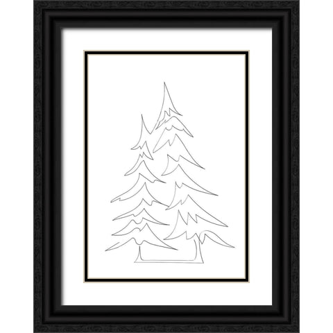 Pine Trees Black Ornate Wood Framed Art Print with Double Matting by 1x Studio II