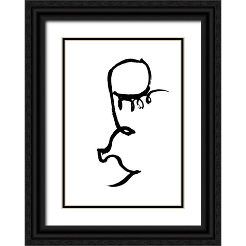 Half Face Black Black Ornate Wood Framed Art Print with Double Matting by 1x Studio II