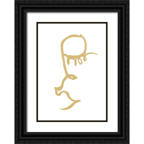 Half Face Gold Black Ornate Wood Framed Art Print with Double Matting by 1x Studio II