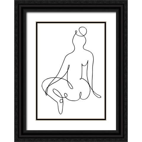 Nude Back Black Ornate Wood Framed Art Print with Double Matting by 1x Studio II