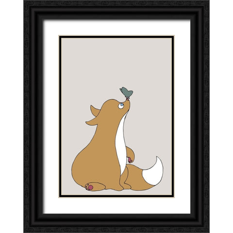 The Fox Black Ornate Wood Framed Art Print with Double Matting by 1x Studio II