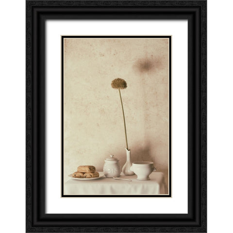 Sweet Breakfast Black Ornate Wood Framed Art Print with Double Matting by Devos, Delphine